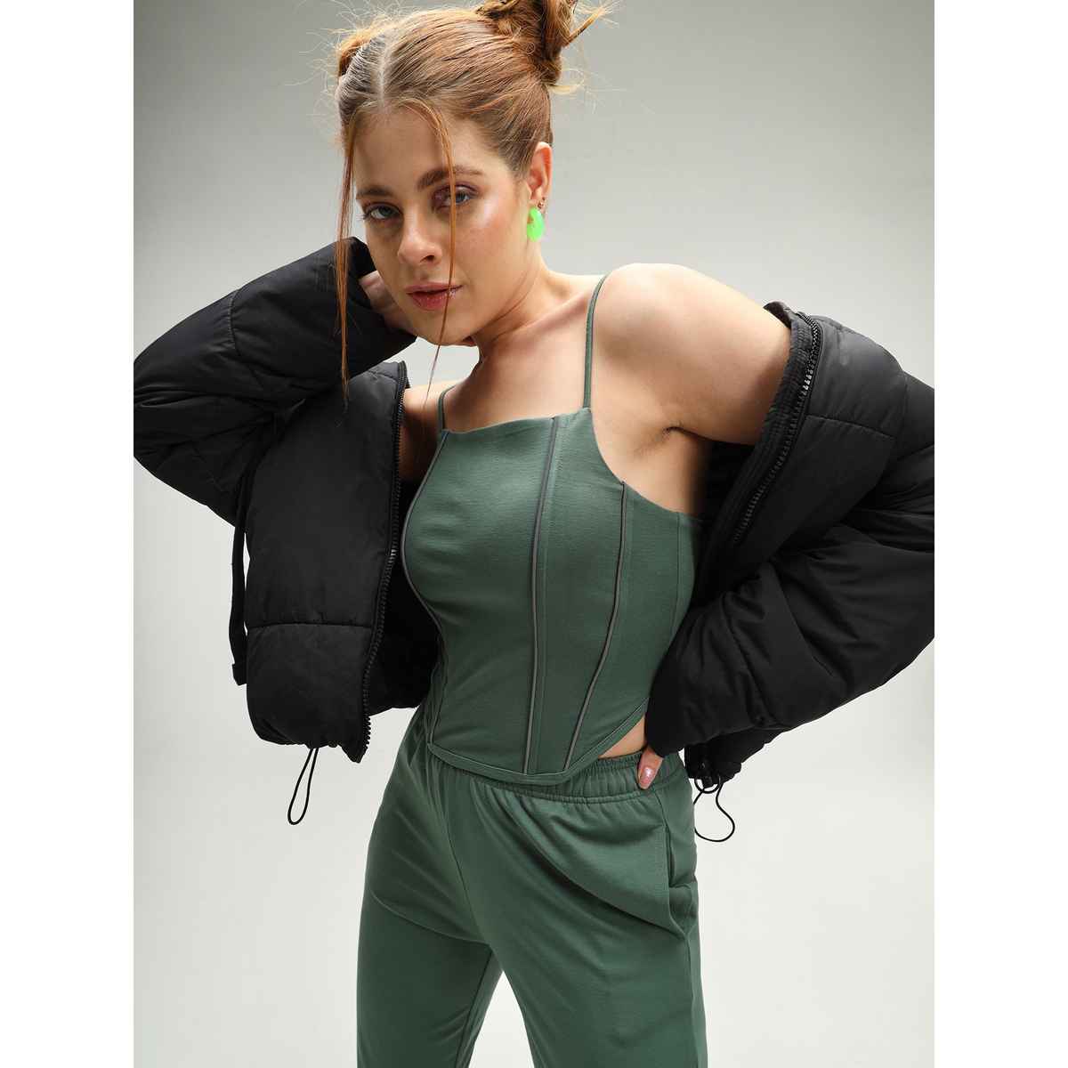 Cava Women's Corset Top Reflex | Shanghai Green - S