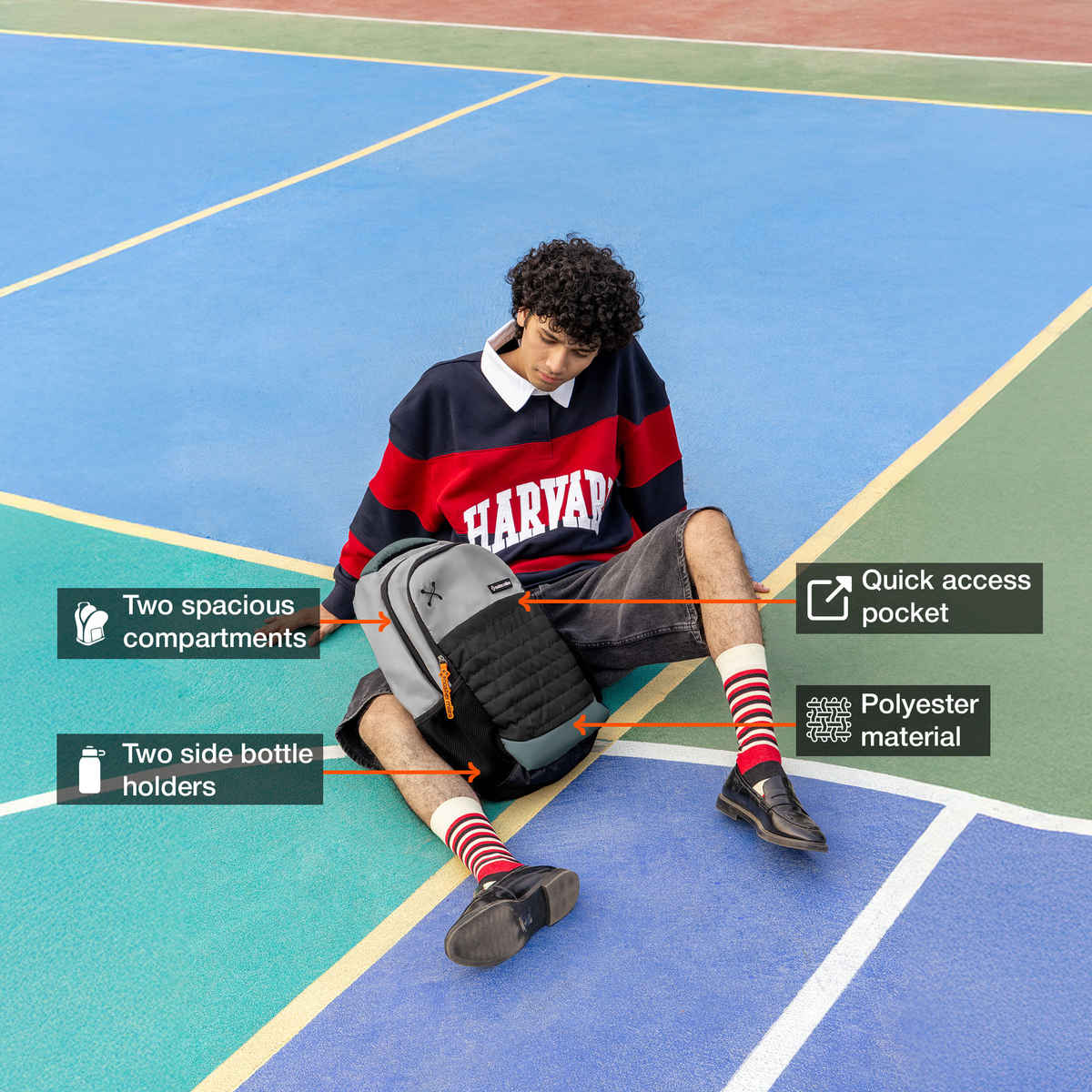 Nasher Miles Backpack for Unisex | Laptop Backpack | Casual Coding | Grey Black - 31L