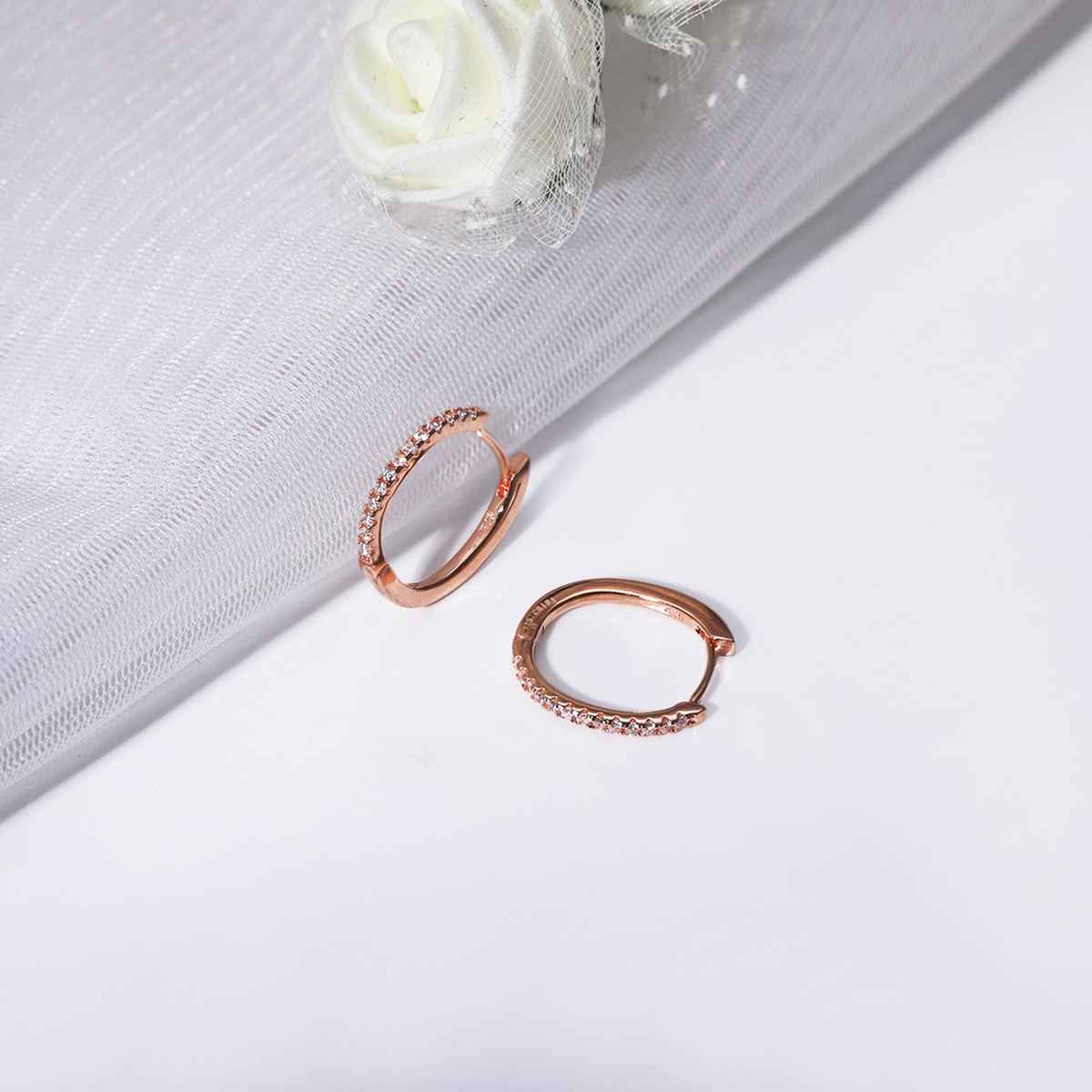 Giva Rose Gold Shining Hoop Earrings | ER0273