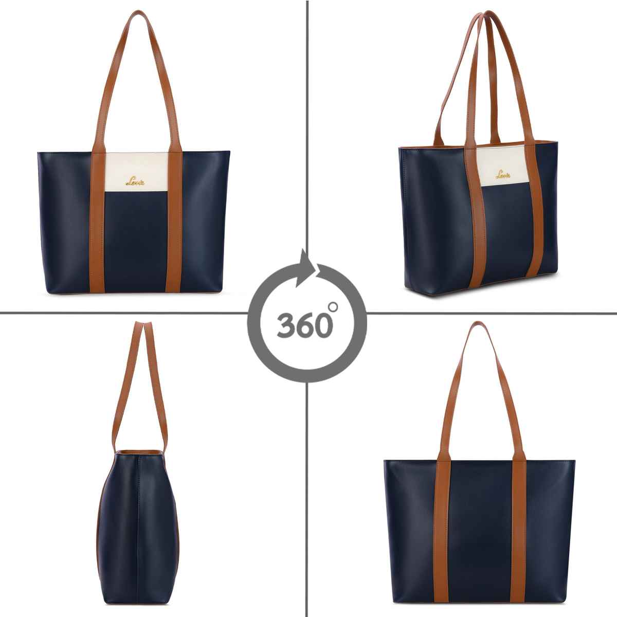 Lavie Women's Colourblock Regan Large Tote Handbag | Navy Blue