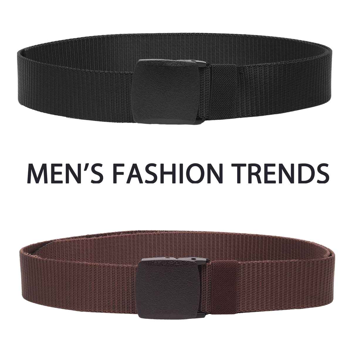 Zoro Men's Textured Nylon Belt | Black and Brown - Free Size