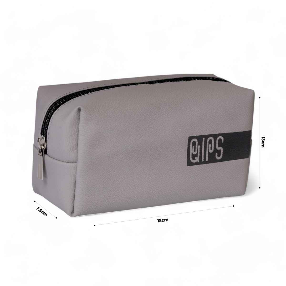 QIPS Unisex Solid PU 6 L Travel Pouch | Ash Grey