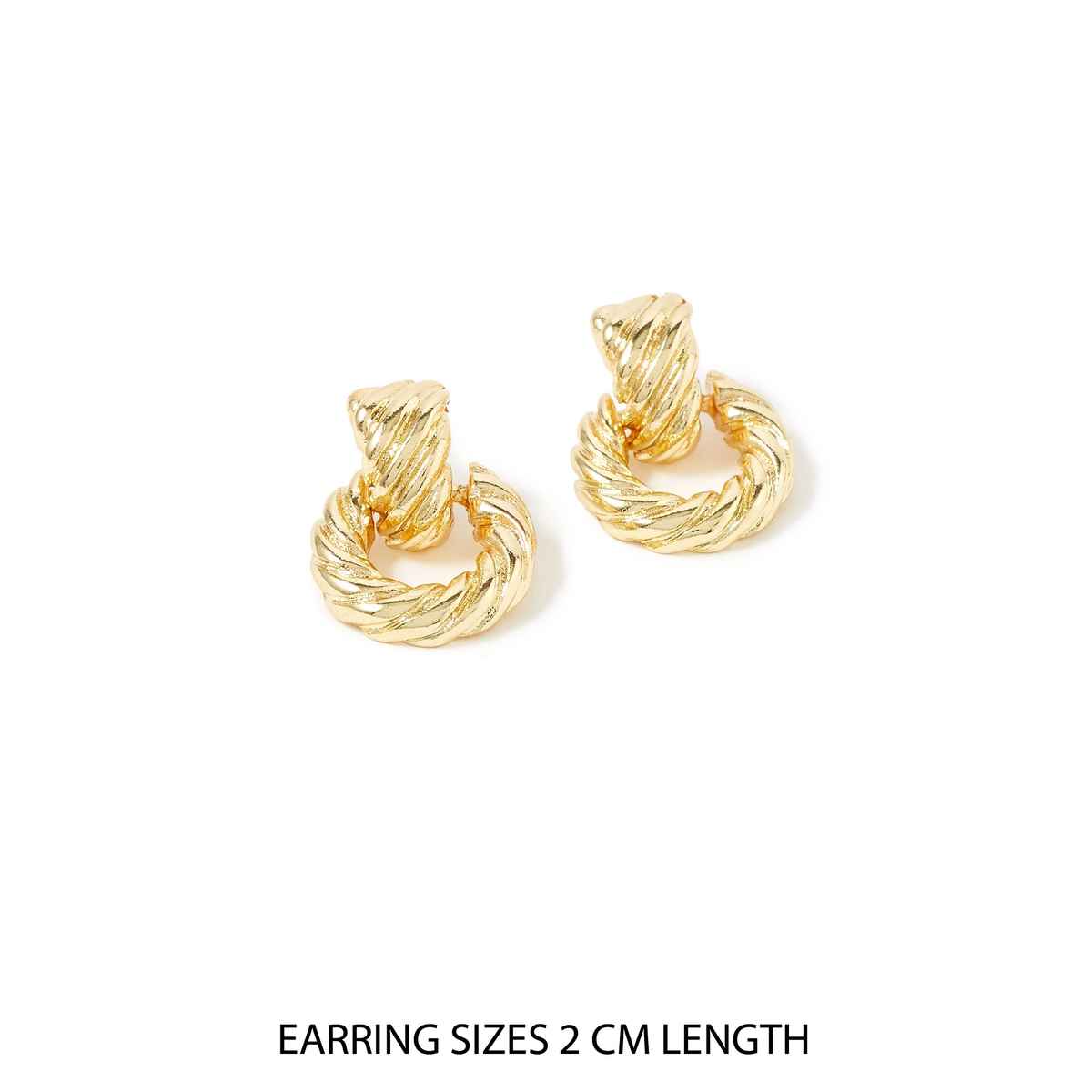Accessorize London Women's Gold Berry Blush Twisted Tiny Doorknocker Earring - Gold