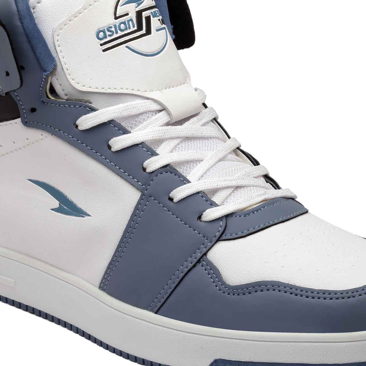 Asian Carnival-13 Hightop Sneakers For Men Slate White | UK-10