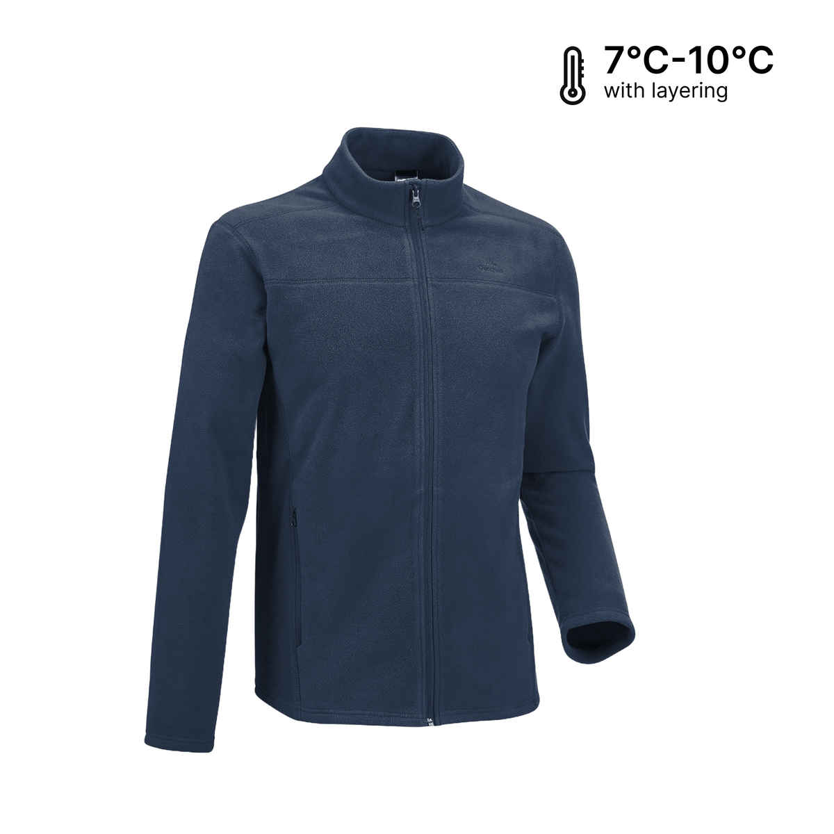 Quechua By Decathlon Men's Warm Winter Hiking Fleece | Blue - 2XL