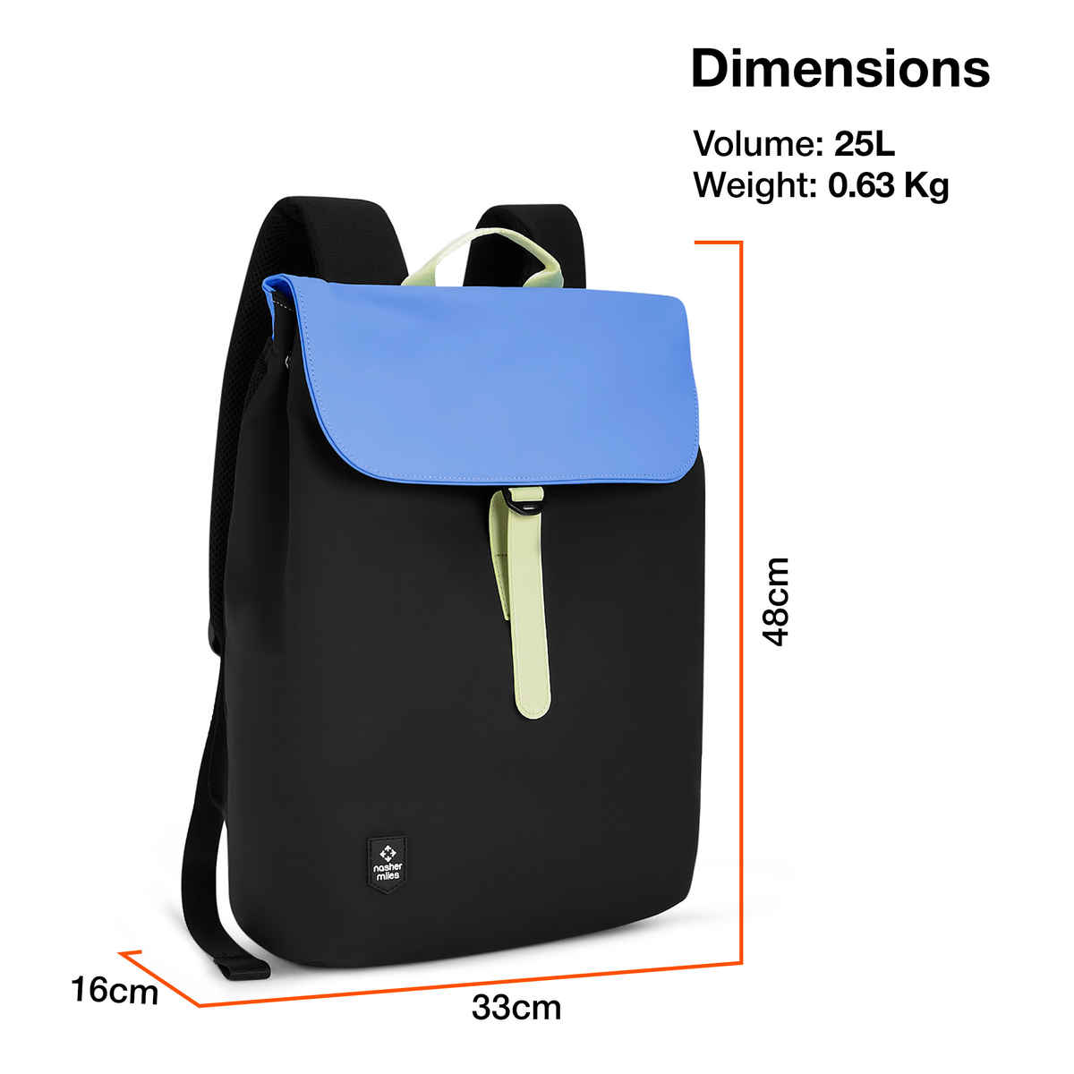 Nasher Miles Soho 25 L Top-open, Polyurethane Black Laptop Backpack for College and School