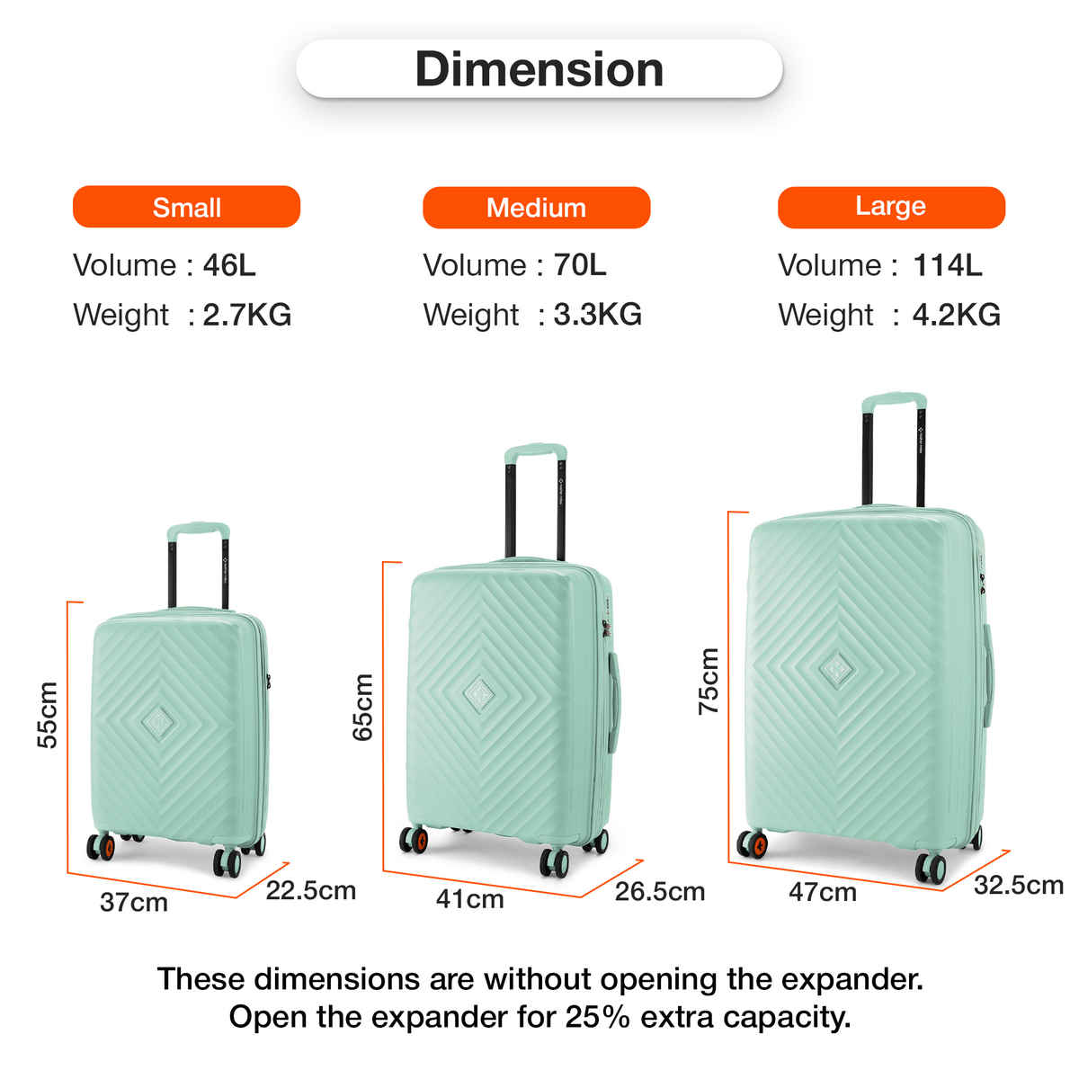 Nasher Miles Textured PP 70 L Telescopic Hard Luggage Trolley Bag | Pastel Green - 65 cm
