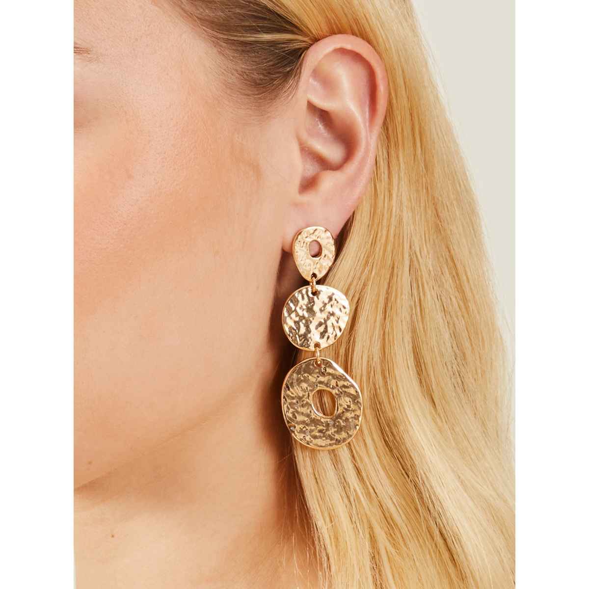 Accessorize London Women's Gold Triple Circle Hoop Earrings - Gold