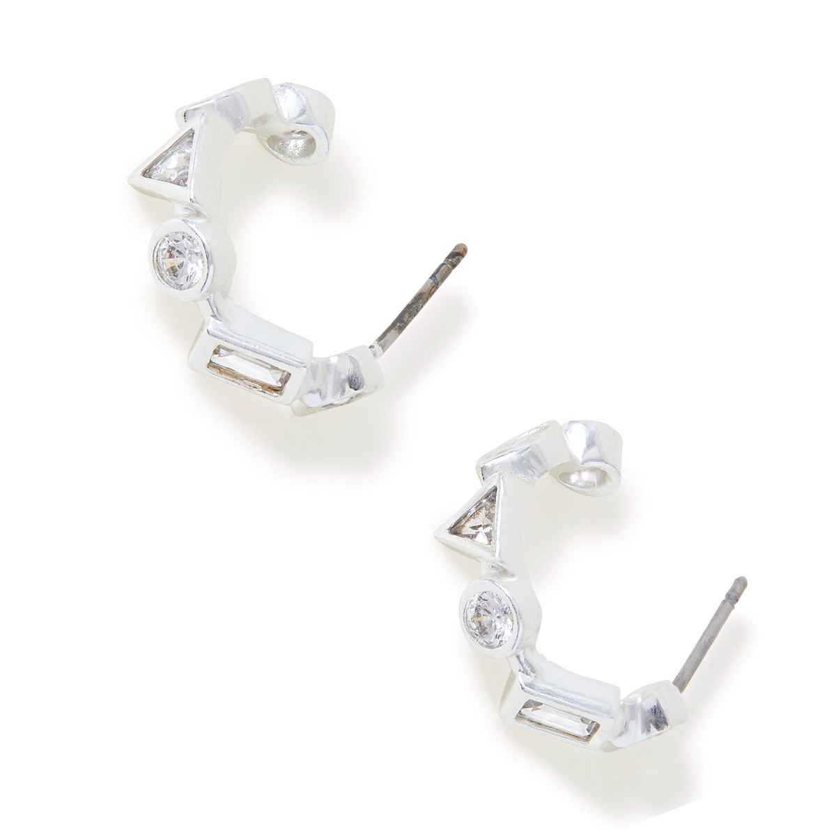 Accessorize London Women Sterling Silver-plated Cluster Hoops