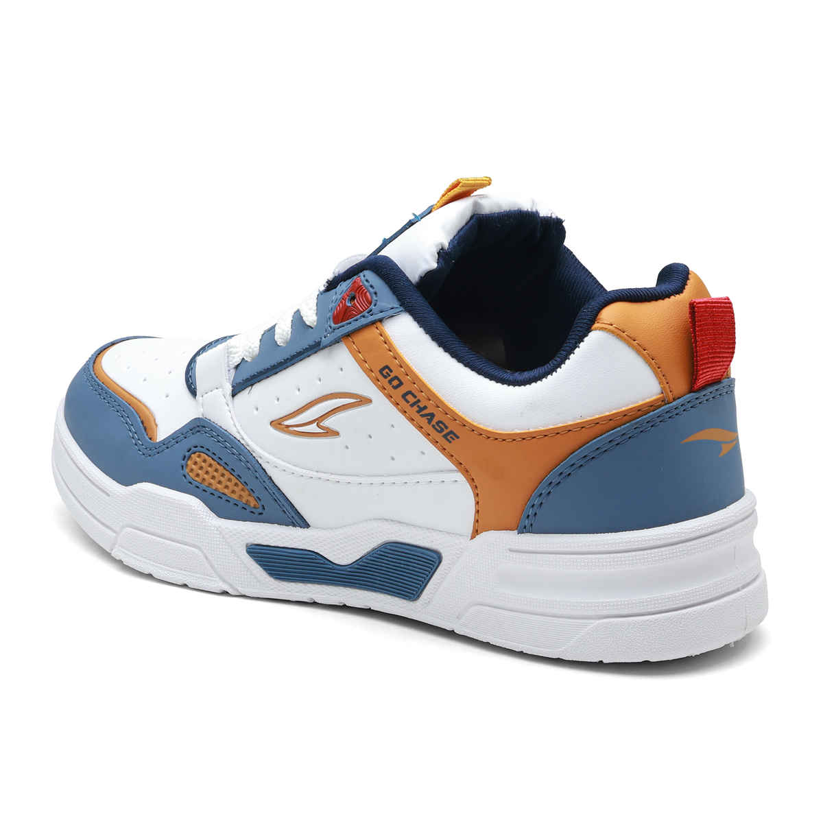 Asian Men's Casual Sneakers | Tango-01 | White, Slate, and Mustard - UK 8