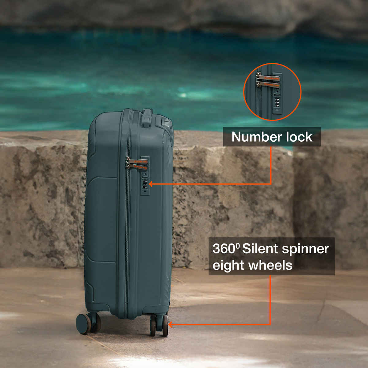 Nasher Miles Coorg Cabin Hard Side Polypropylene 20 Inch-55 cm Trolley Bag (Olivegreen)