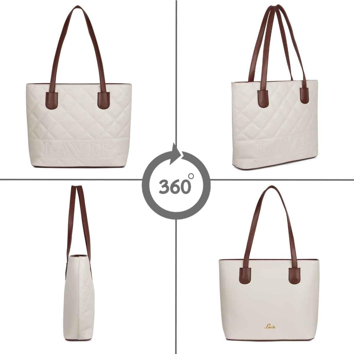 Lavie Womens Quilt Jossie Tote Handbag | Off White