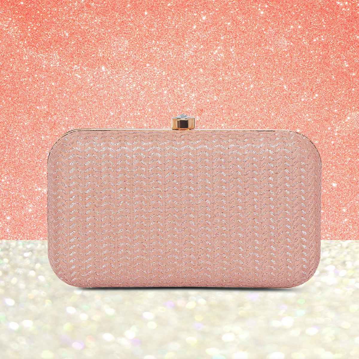 Lavie Women's Sparkle Framed Clutch | Small | Rose Pink (8.5 X 3.6 X 11.5 Cm)