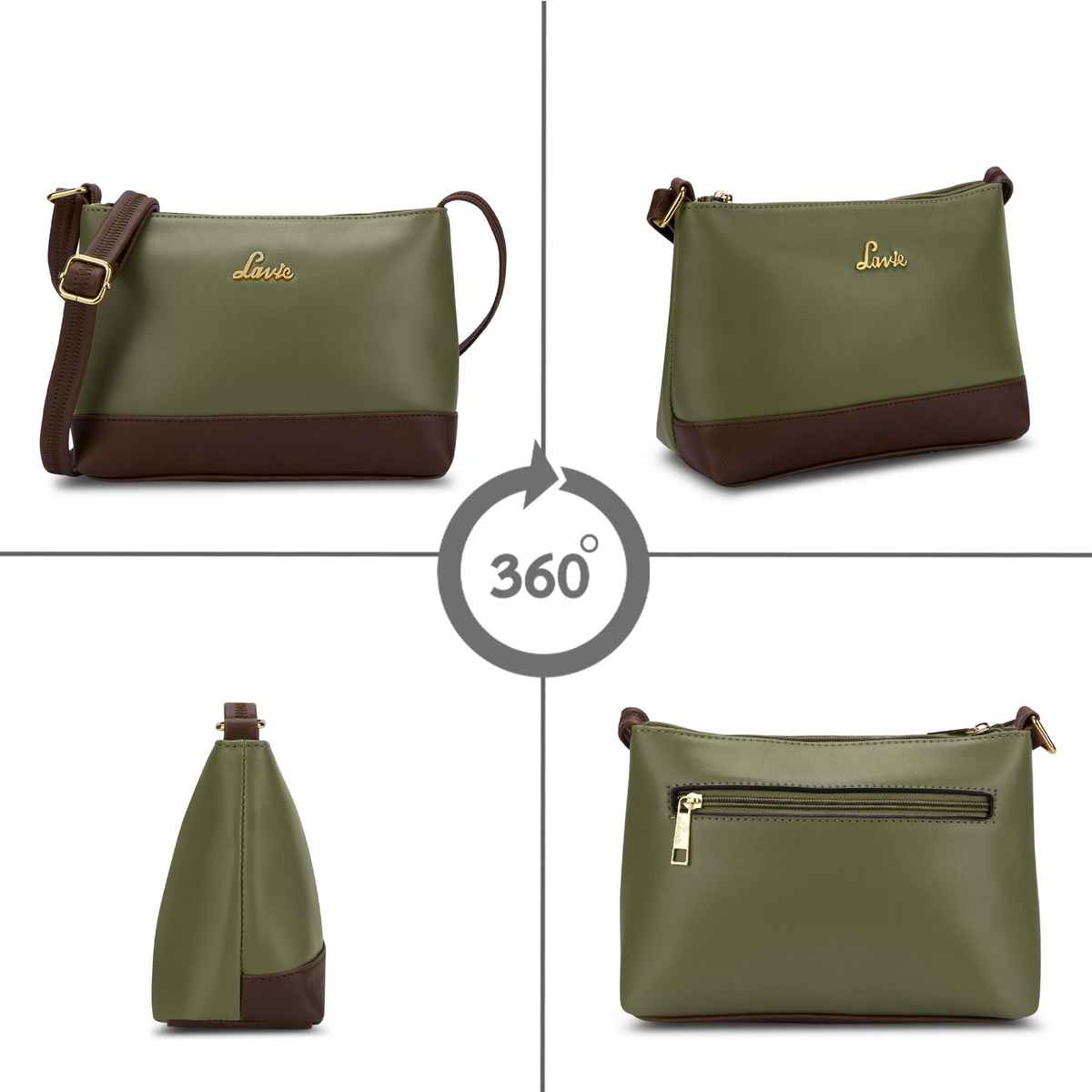 Lavie Women's Taya Cross Body Sling Bag | Ladies Purse Handbag | Olive