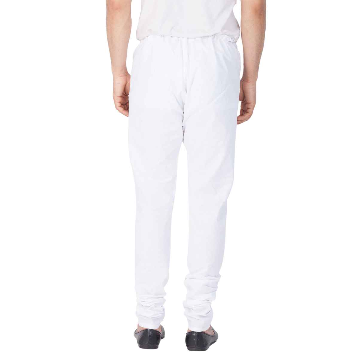 Vastramay Men's Pure Cotton Pyjama | White - M