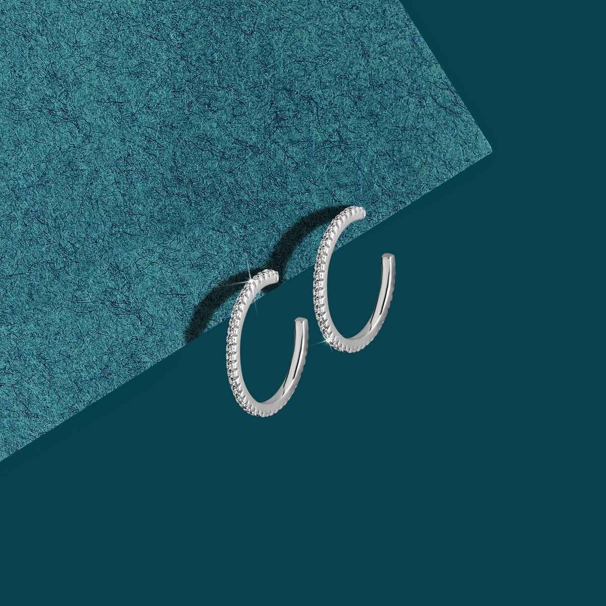 Accessorize London Women Sterling Silver-plated Cubic Zirconia Sparkle Hoops Earrings