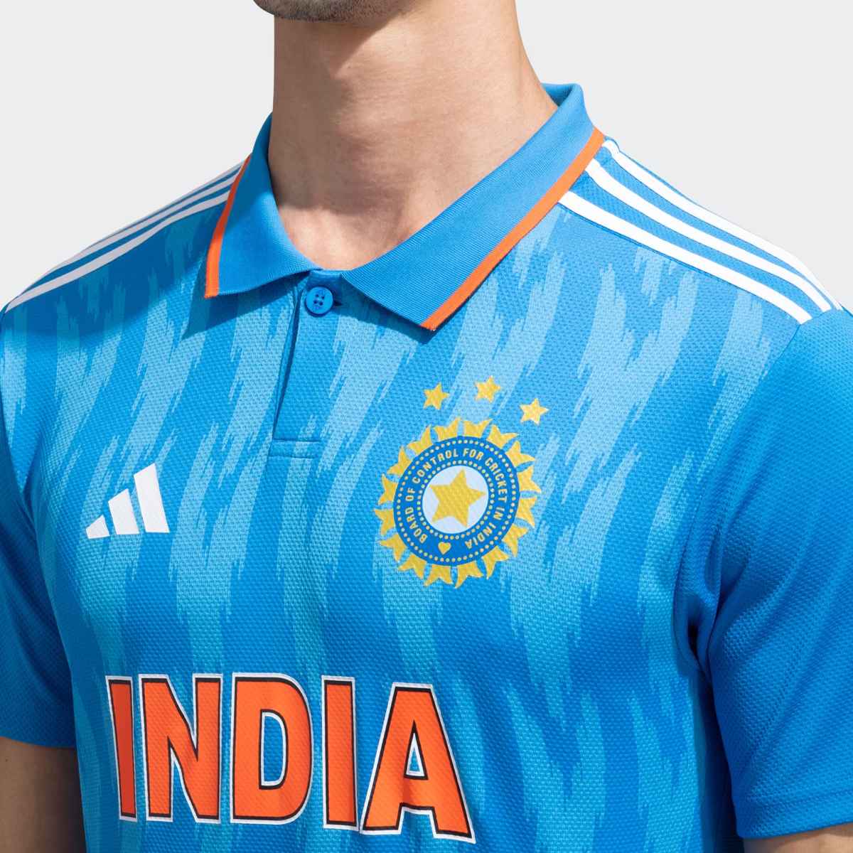 Adidas India Cricket ODI Fan Men's 100% Recycled Polyester Jersey - S | AEROREADY