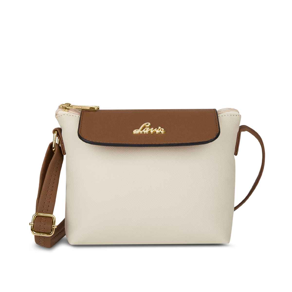 Lavie Women's Colourblock Rove Flap Crossbody Sling Bag | Ladies Purse Handbag | Off White