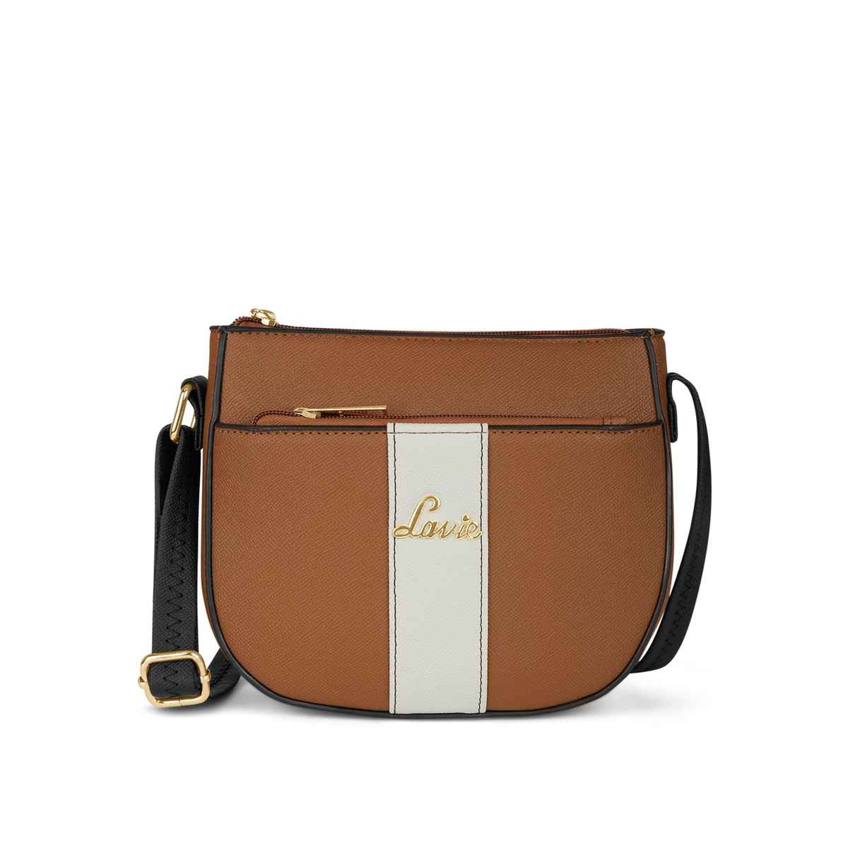 Lavie Women's Colourblock Spade Crossbody Sling Bag | Ladies Purse Handbag | Tan