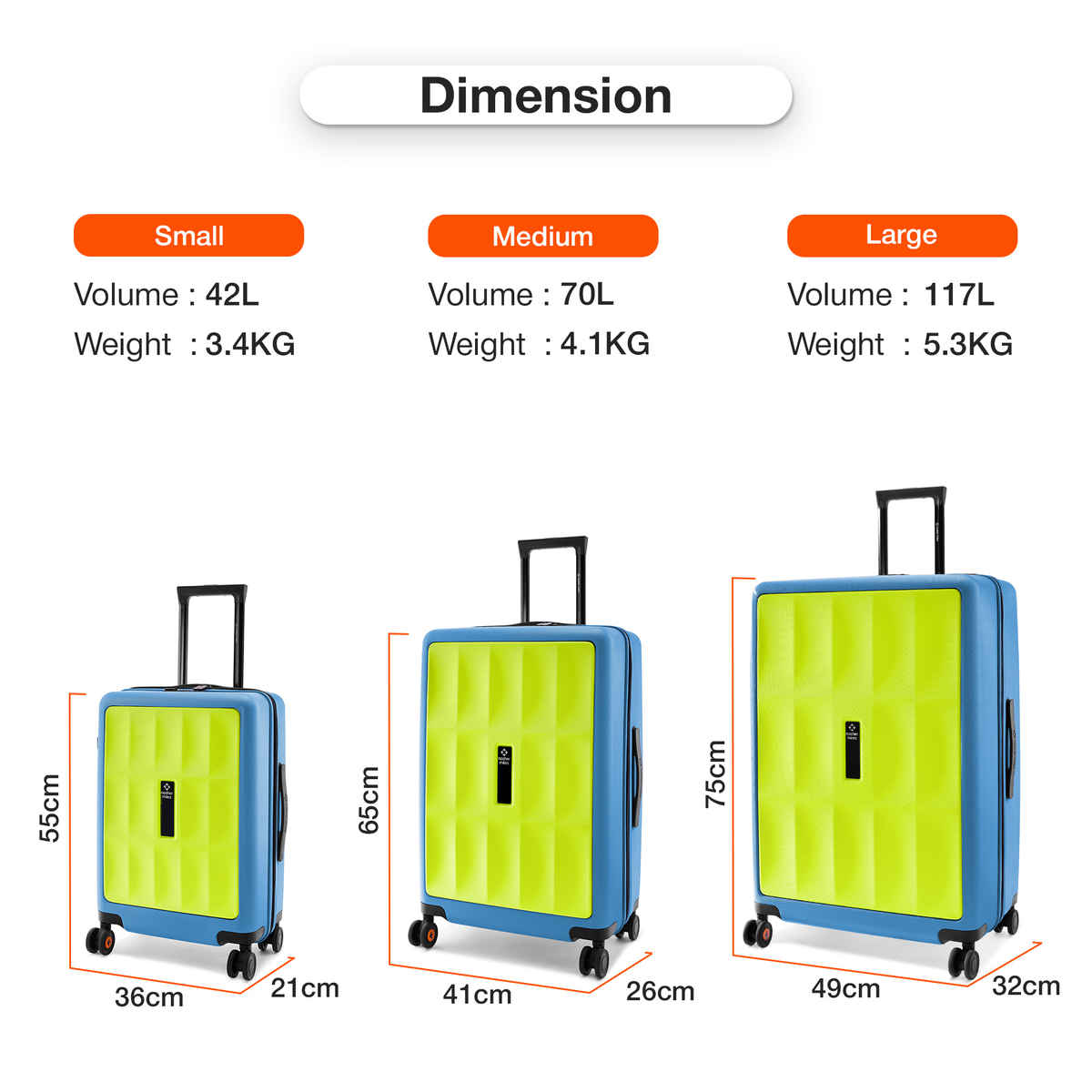 Nasher Miles Zanzibar Check In Hardside Polycarbonate 28 Inch|78 cm Trolley Bag (Green-Blue)