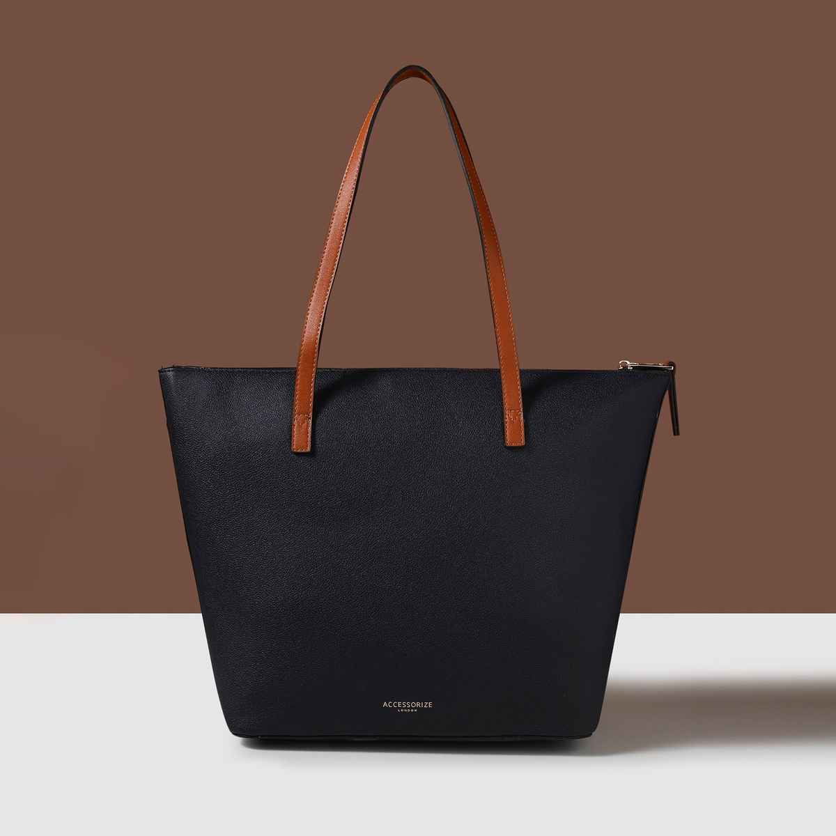 Accessorize London Women's Faux Leather Maddox Tote Bag | Blue