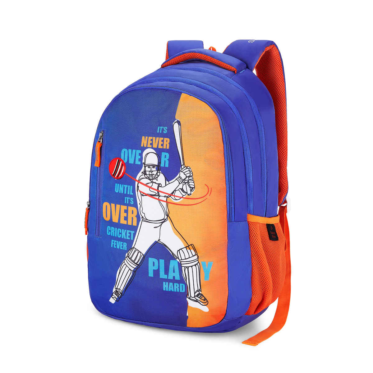 Nasher Miles Cricket Fever Backpack- Unisex-3 Compartment College Bag- Blue- 45L