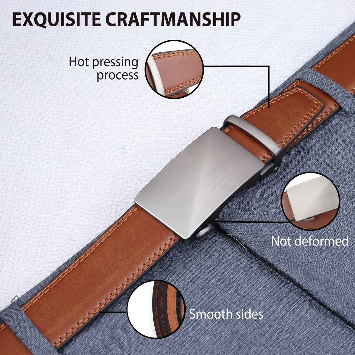 Zoro United Men's Solid Vegan Leather Men's Belt | Brown - One Size