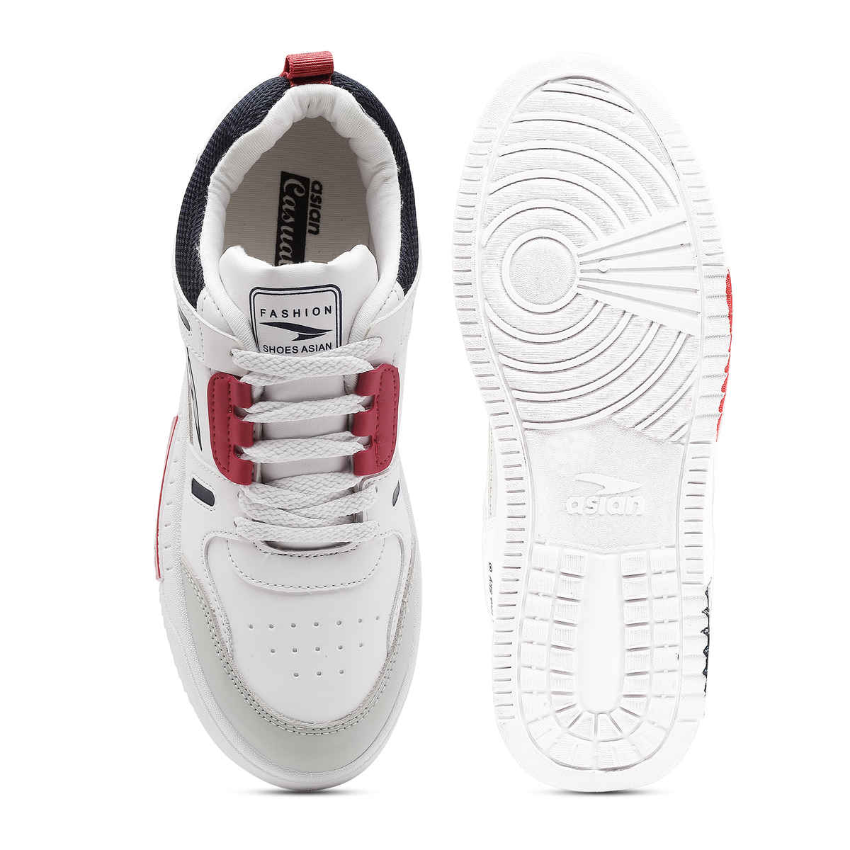 Asian Men's Lace up Sneakers | TARZAN-06 | White | UK 7