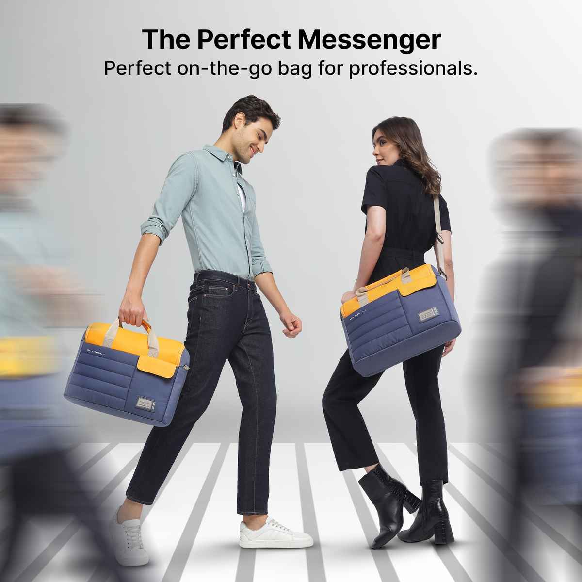 Uppercase Unisex Solid Polyester 15 L Top Handle Messenger Bag | Blue - Free Size