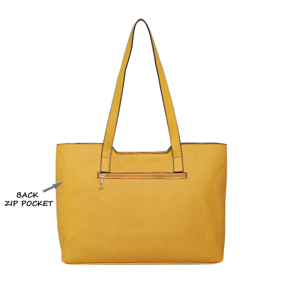 Lavie Women's Synthetic Leather Tote Bag | Medium | Ochre