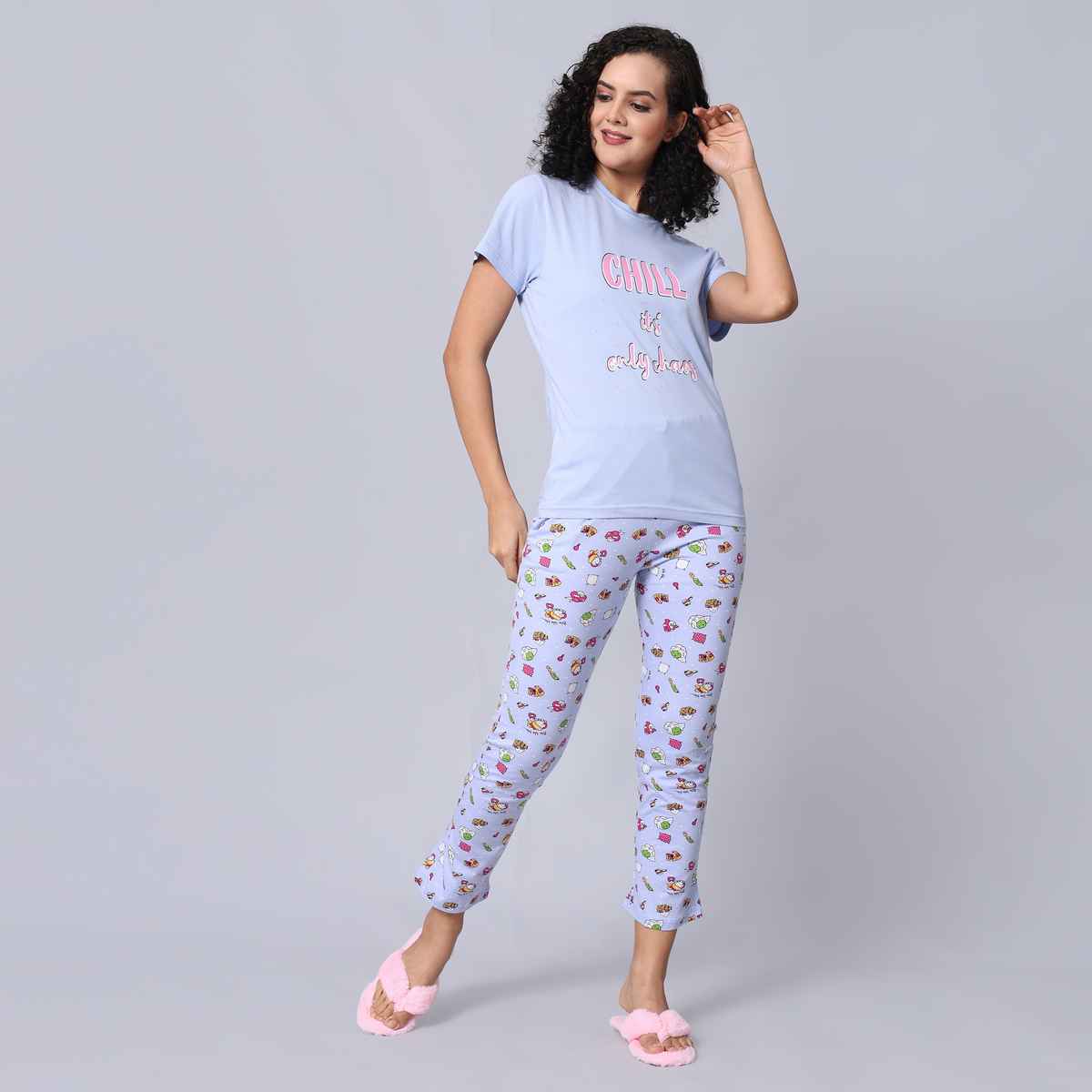 Evolove Women's Pajama Set Lavender NPSKN1726LV-M