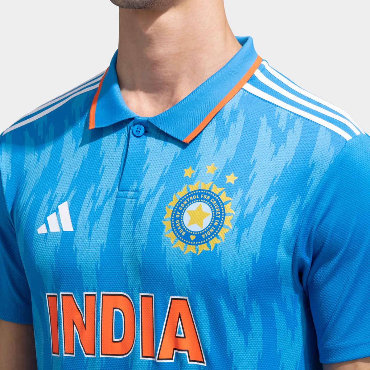 Adidas India Cricket ODI Fan Men's 100% Recycled Polyester Jersey - L | AEROREADY