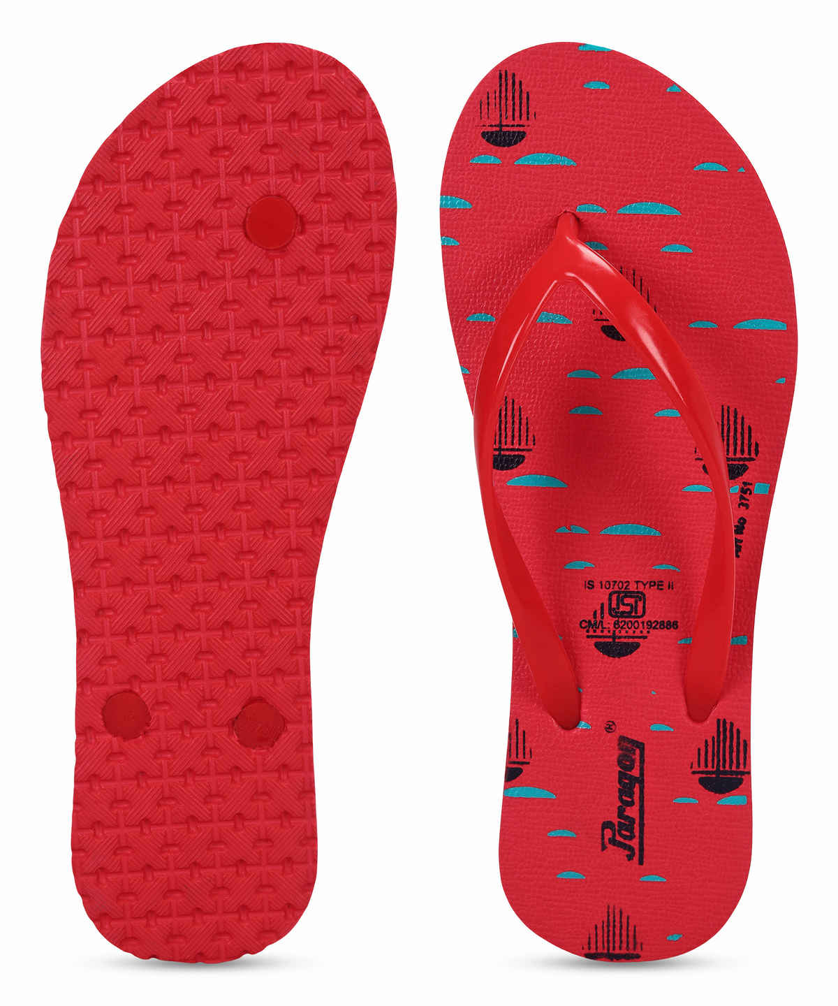Paragon Women's Lightweight & Waterproof Hawai Slipper| Red - UK 6