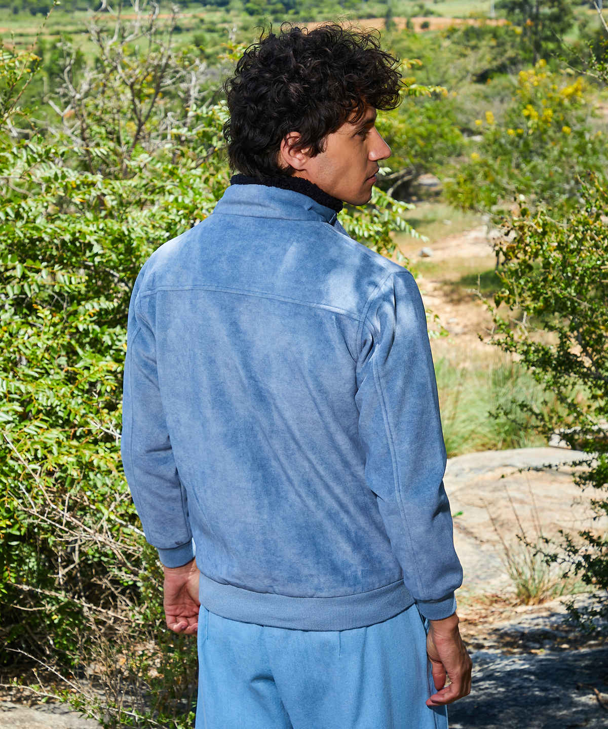 Campus Sutra Men's Zip-Front Jacket with Fleece Detail | Grey - S