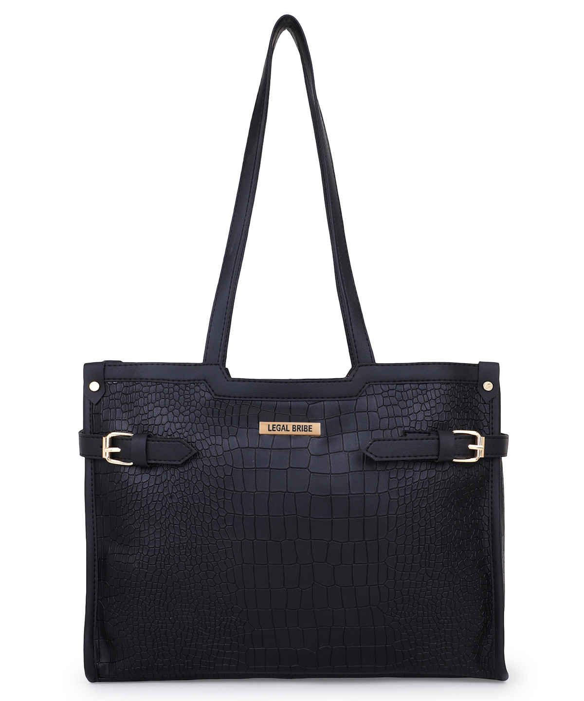Legal Bribe Stylish Buckle Tote Bag | Black | LB2066