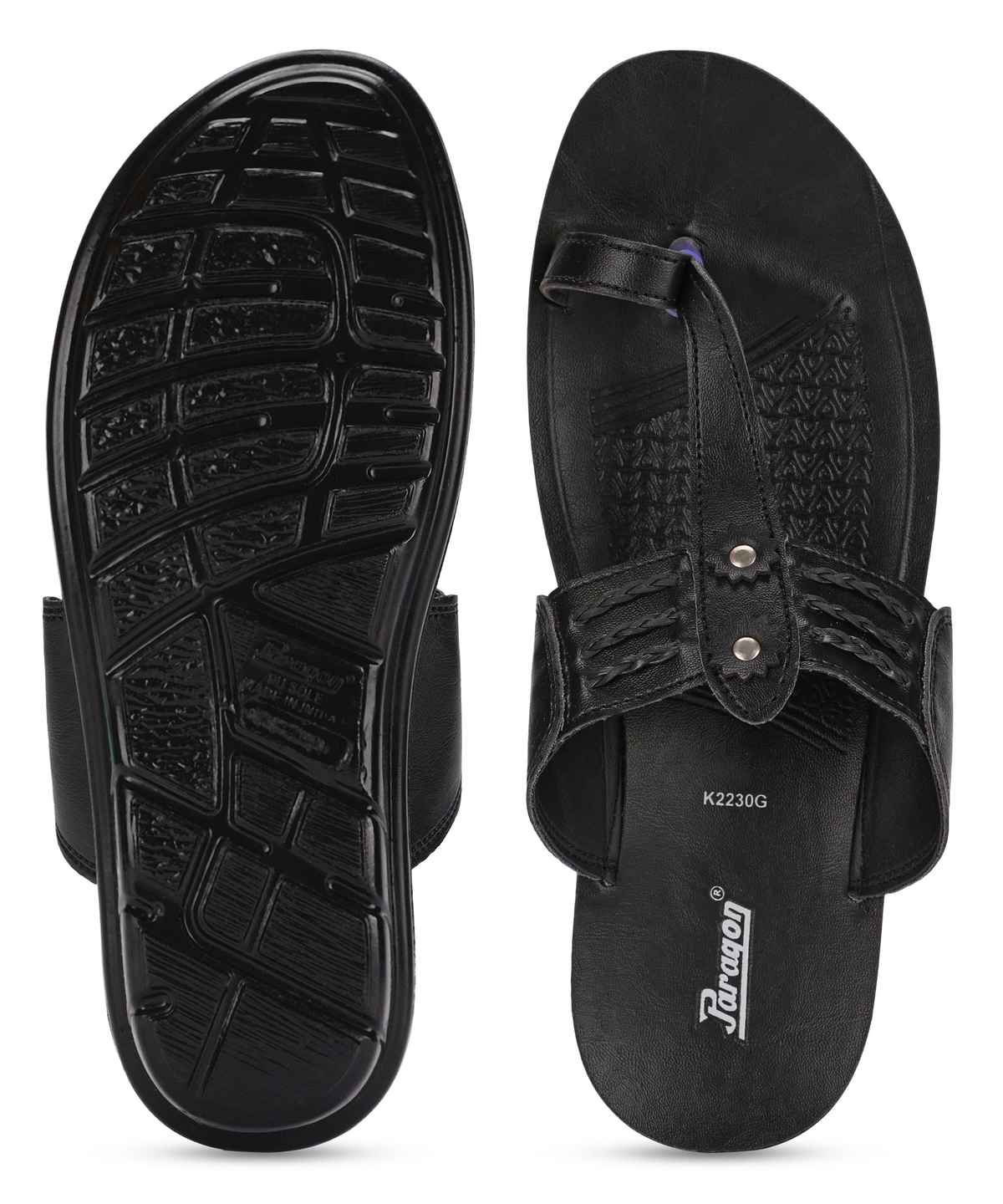 Paragon Men's Black Pu Sandals PUK2230G UK 10