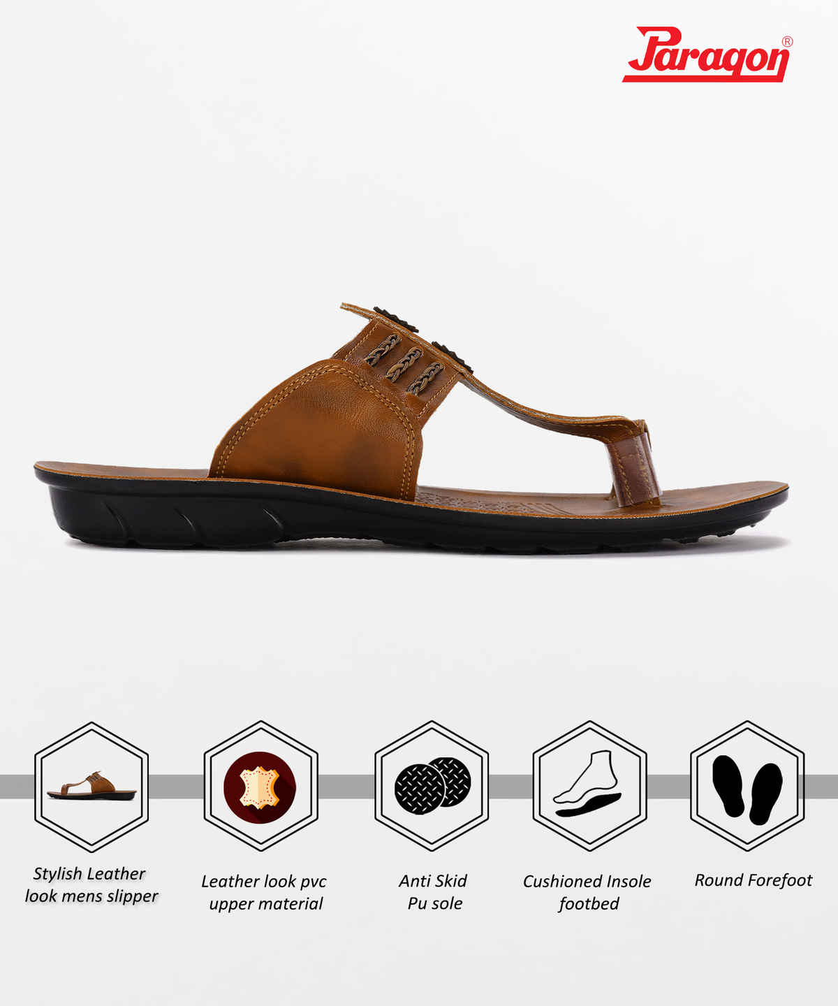 Paragon Men's Tan Pu Water Resistant Sandals PUK2230G UK 7
