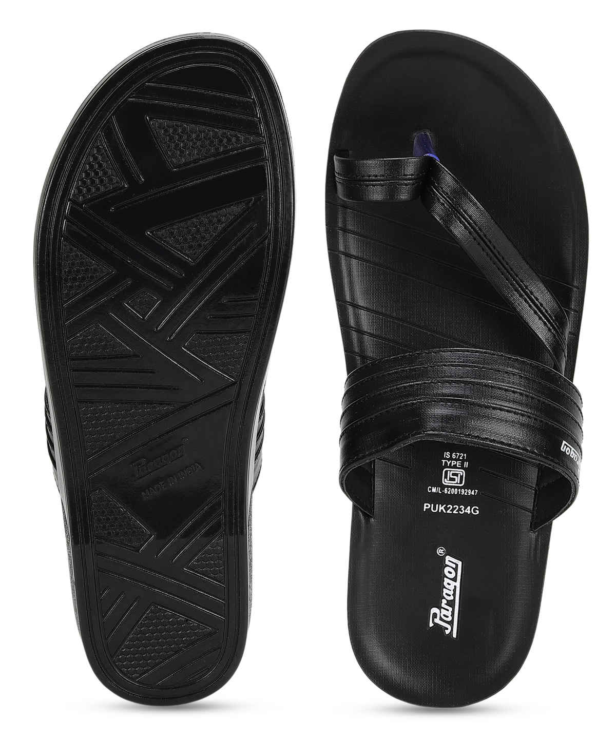 Paragon Men's Black Pu Sandals PUK2234G UK 10