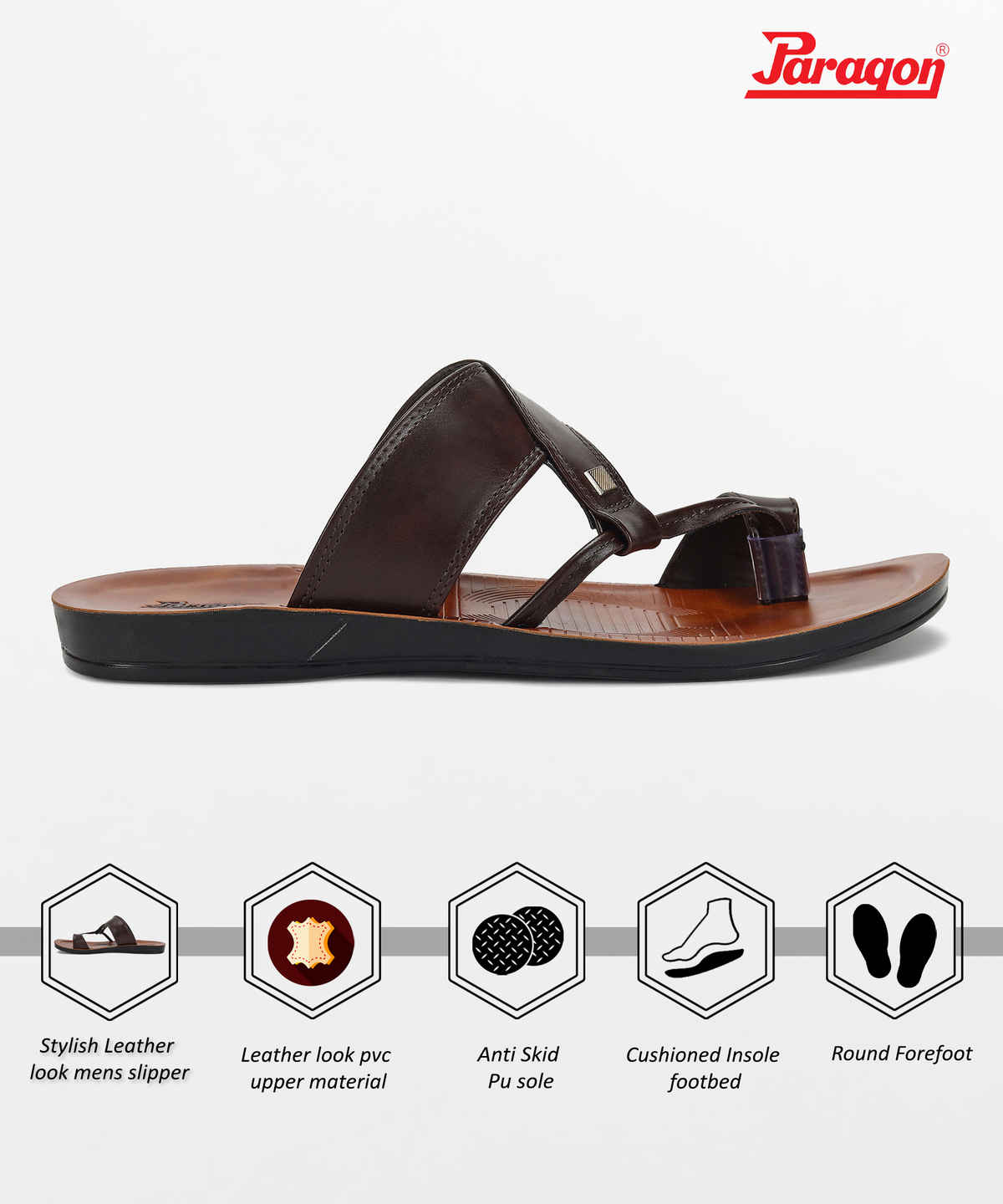 Paragon Men's Brown Pu Sandals PUK2221G UK 7