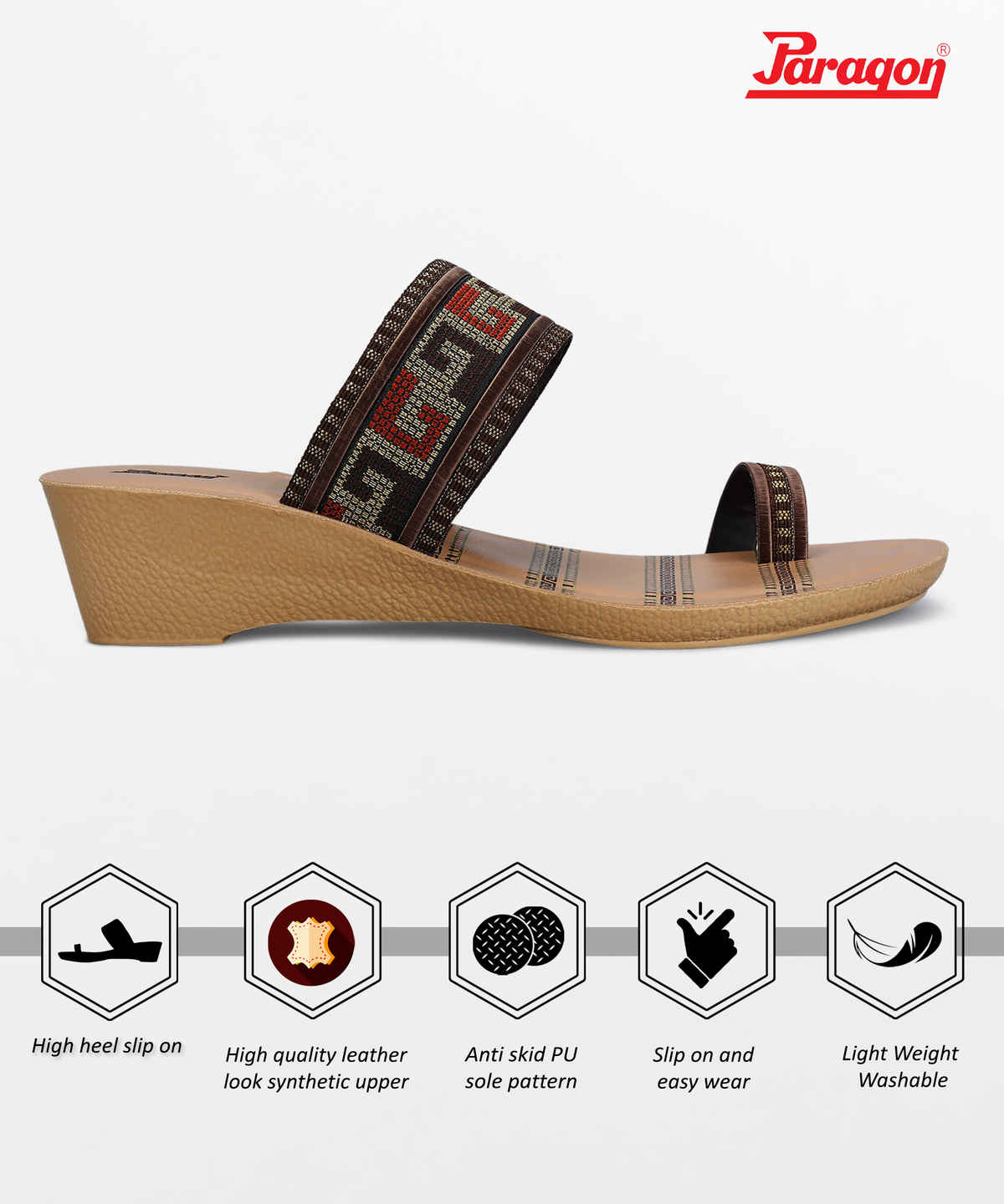 Paragon Women's Brown Pu Sandals PUK7027L UK 8