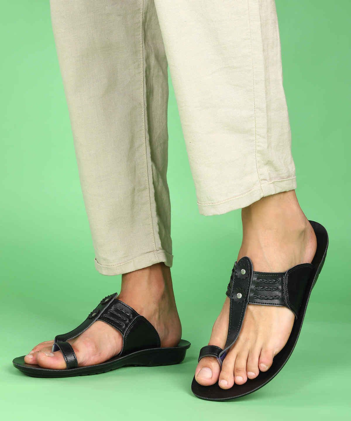 Paragon Men's Black Pu Sandals PUK2230G UK 10