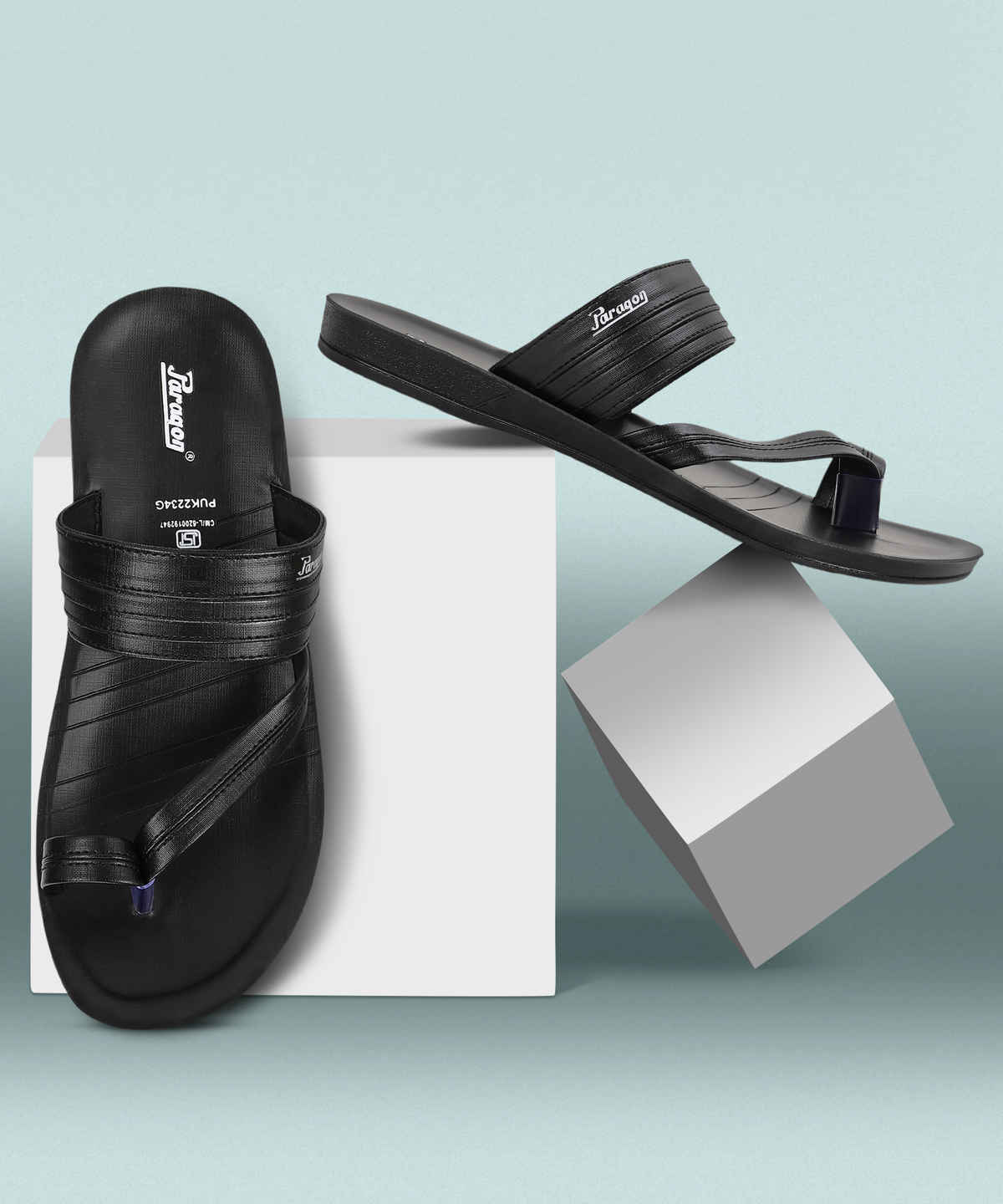 Paragon Men's Black Pu Sandals PUK2234G UK 10