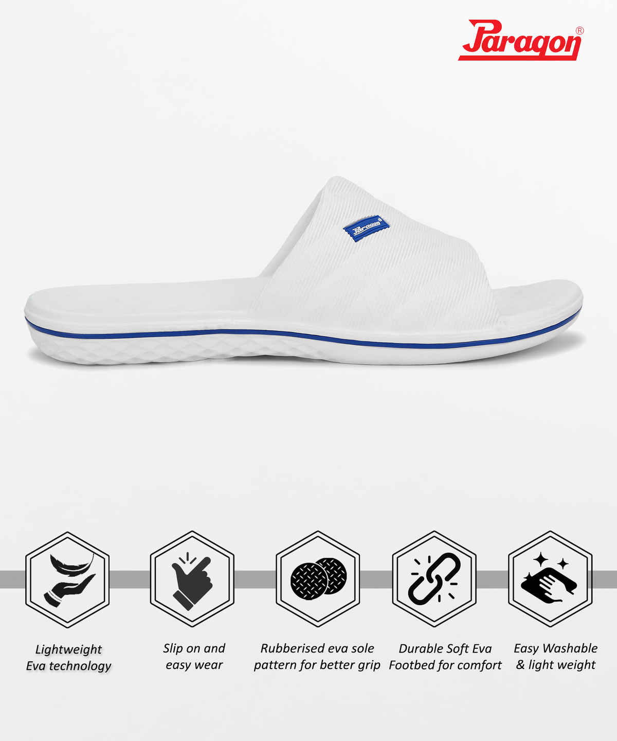Paragon Men's White Eva Slippers EVK3402G UK 7