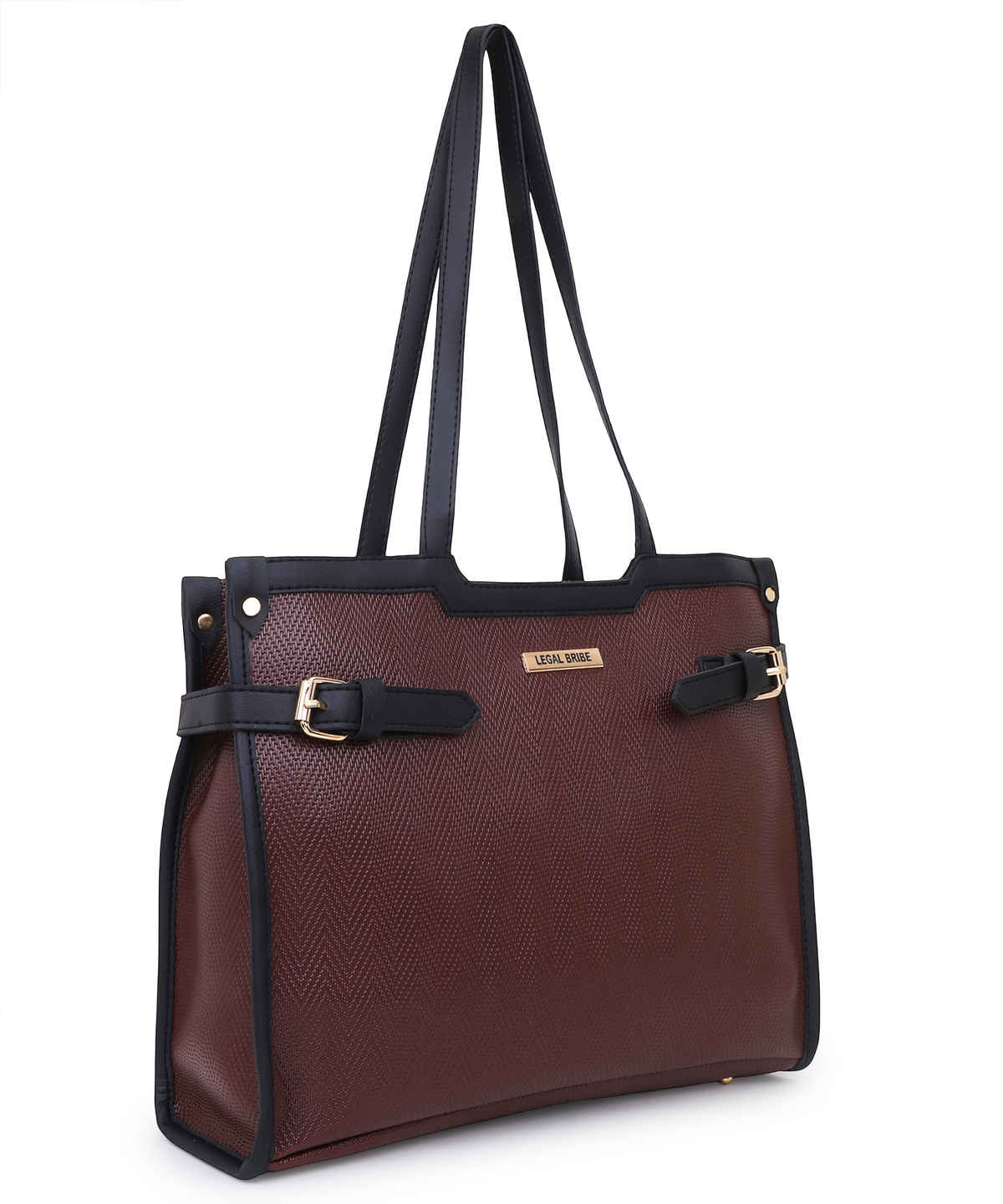 Legal Bribe Stylish Buckle Tote Bag | Brown | LB2068