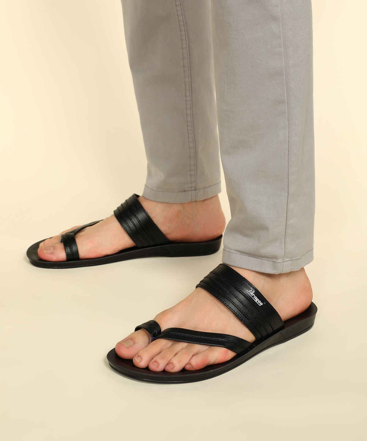 Paragon Men's Black Pu Sandals PUK2234G UK 10
