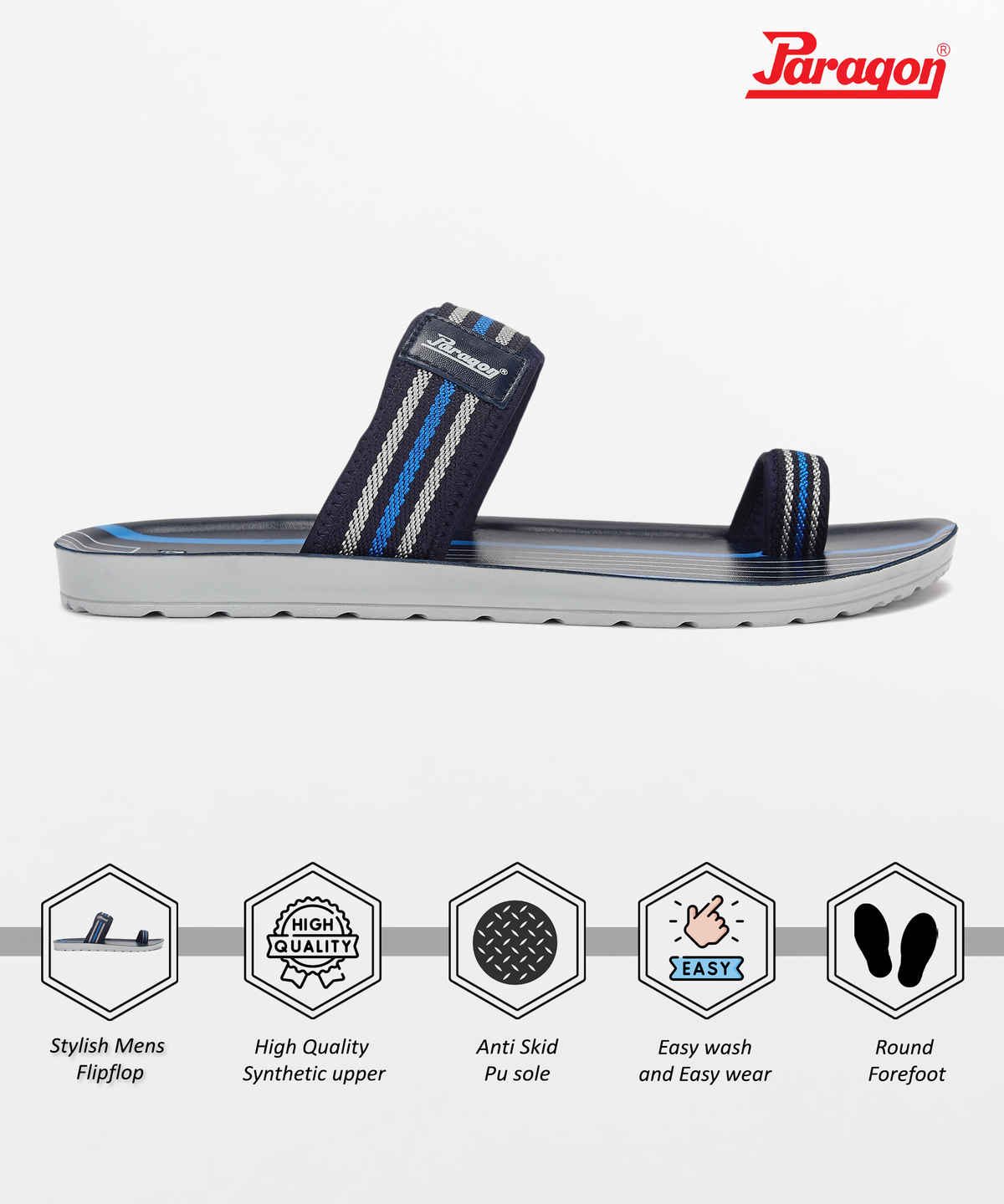 Paragon Men's Blue Pu Slippers PUK2226G UK 7