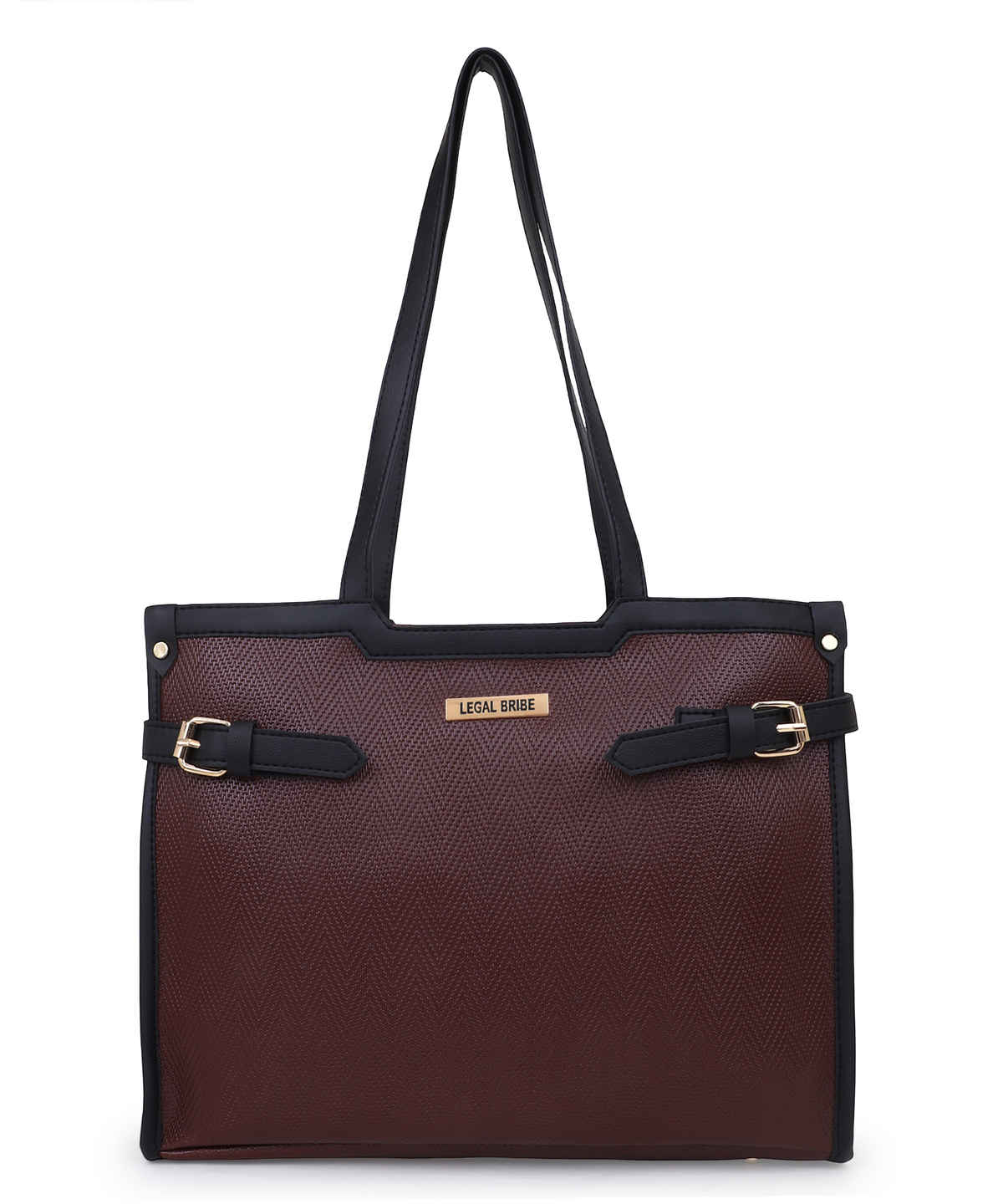 Legal Bribe Stylish Buckle Tote Bag | Brown | LB2068