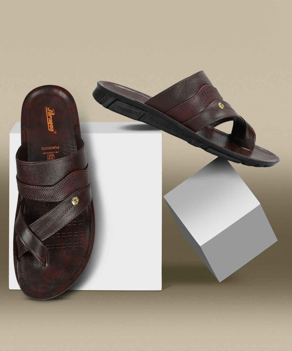 Paragon Men's Brown Pu Sandals PUK2237G UK 10