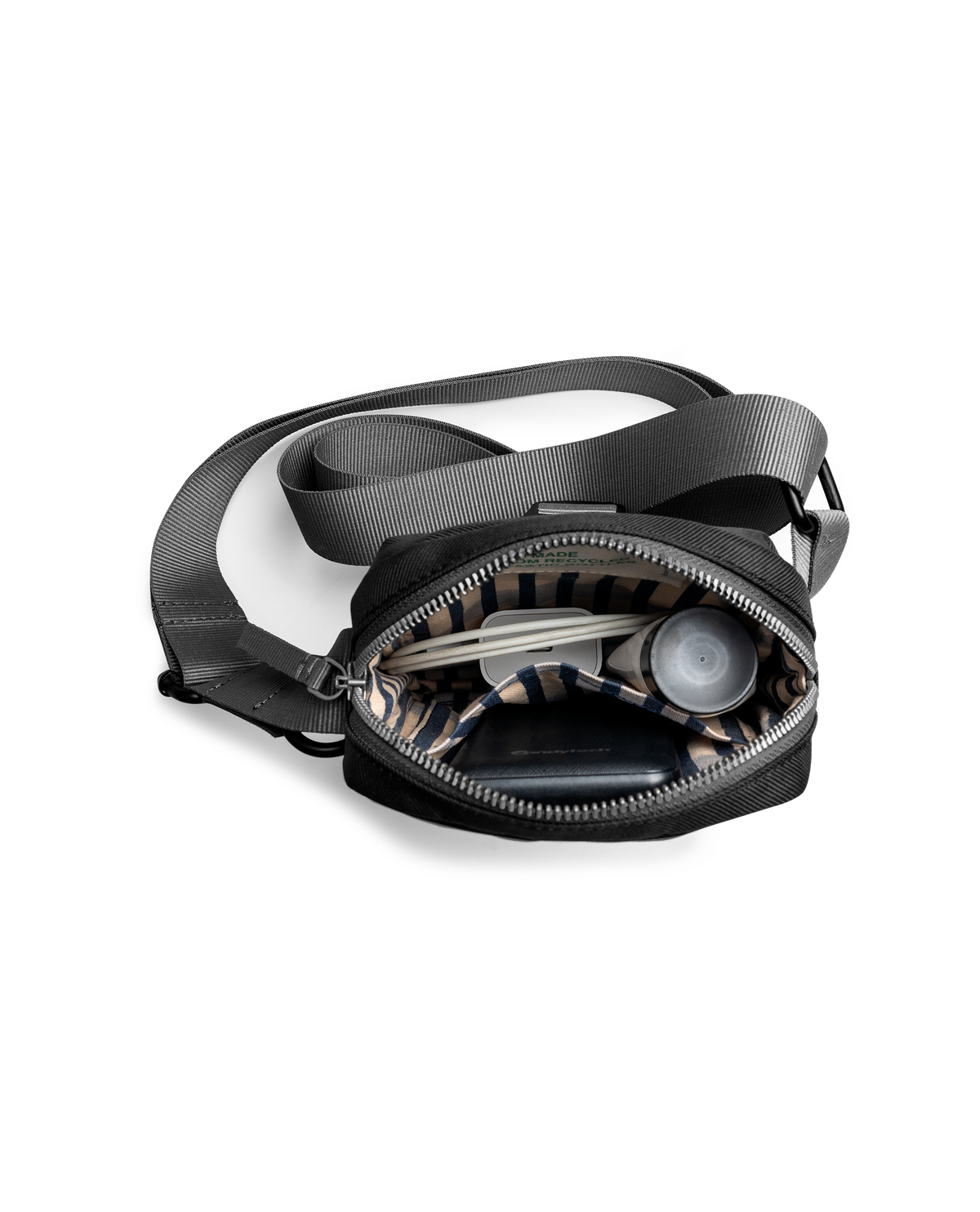 Daily Objects Unisex Polyester 2.6 L Crossbody Bag | Black