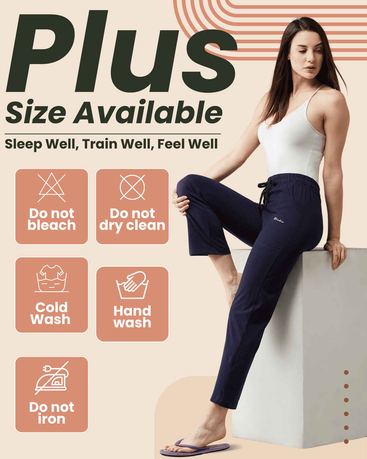 Blinkin Women's Cotton Track Pants With Side Pockets | Maroon Navy - 2Xl